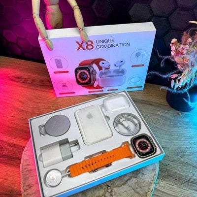 X8 Smartwatch with Power Bank and Wireless Earphone