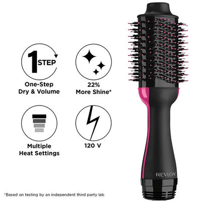 One Step Hair Dryer and Volumizer Round Hot Air Brush