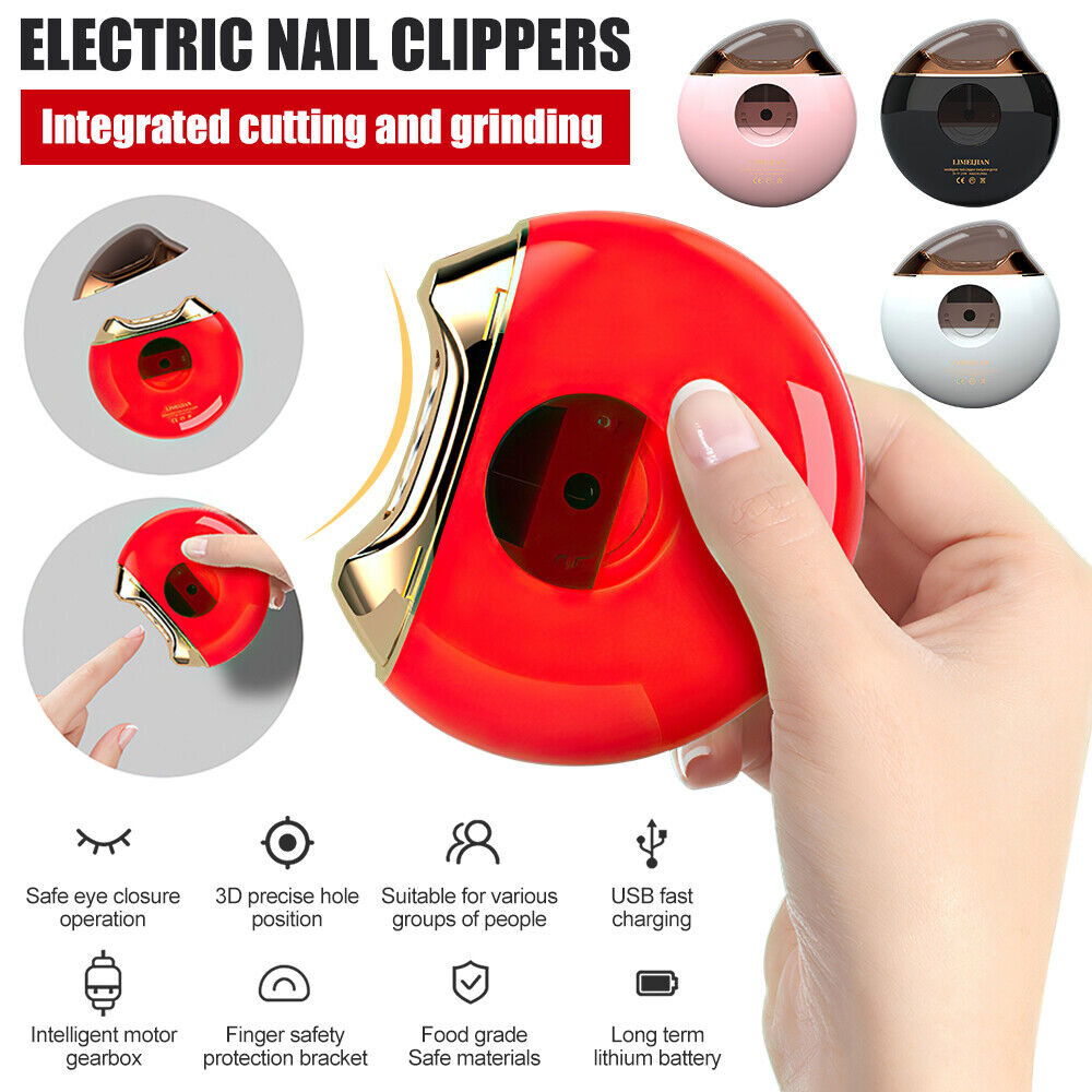 Electric Nail Clippers Kids Adults Automatic Nail Trimmer Portable USB Charging